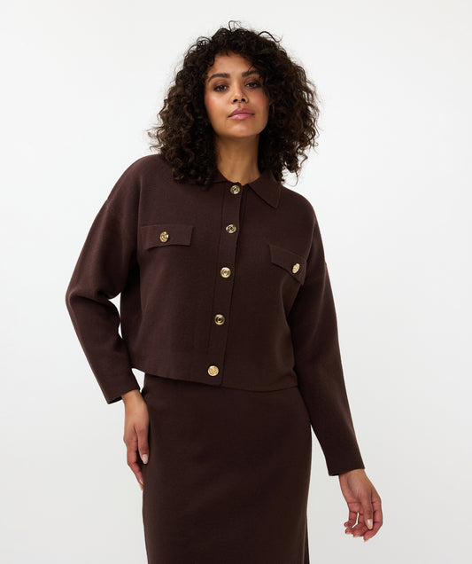 Esqualo Cropped Jacket Brown