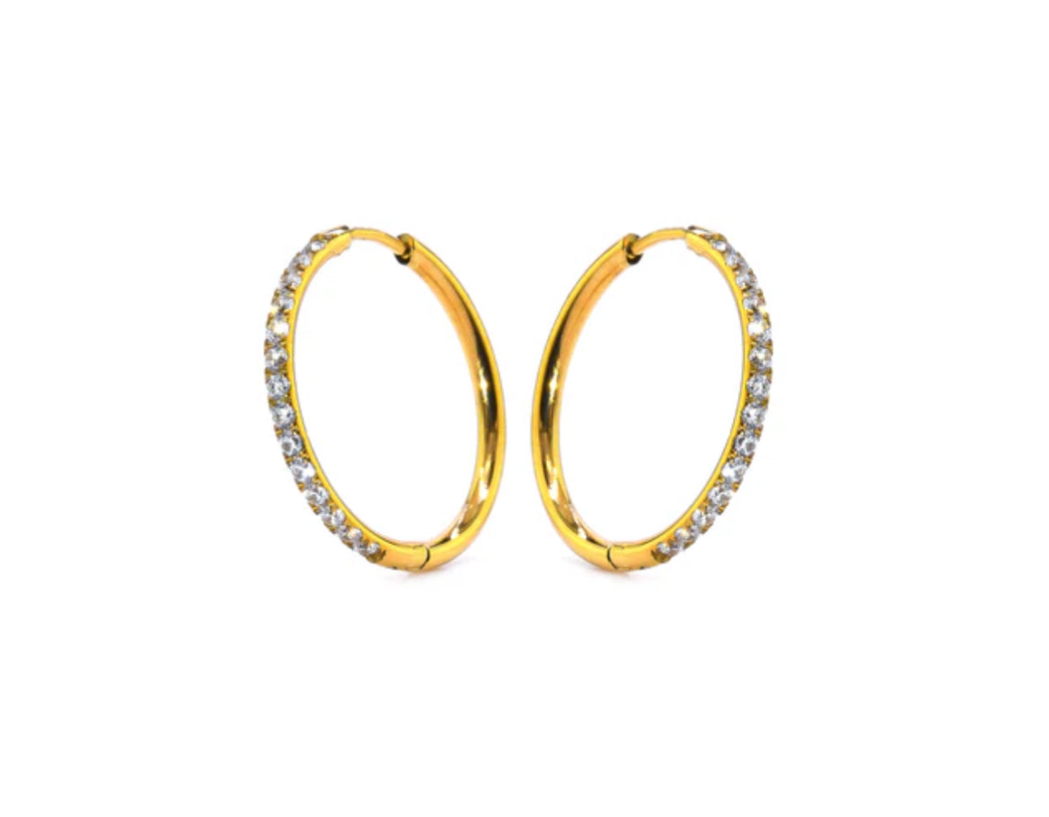 Eliasz and Ella Ethereal CZ Hoops Gold