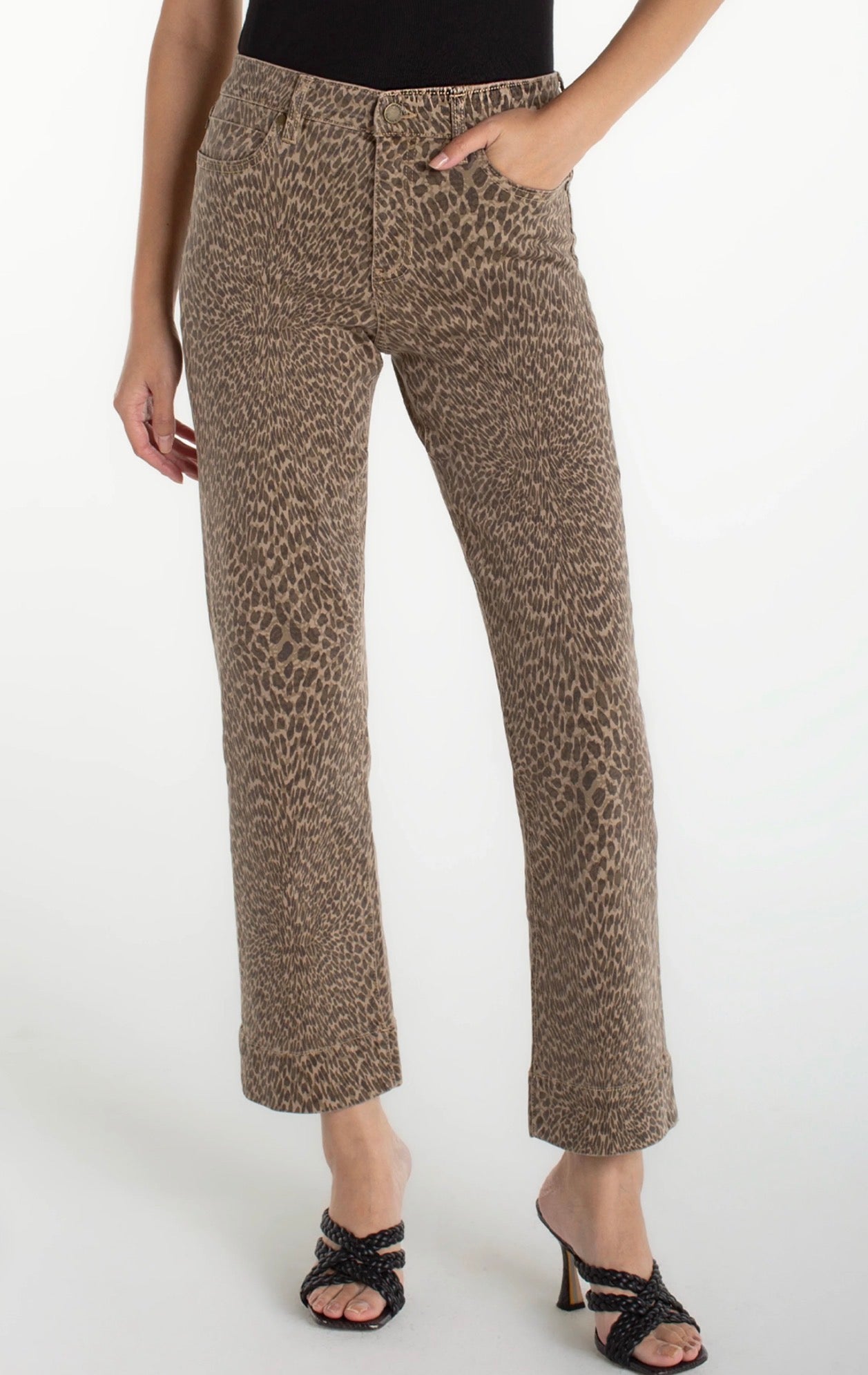 Liverpool Kennedy Straight Leg Leopard Jeans