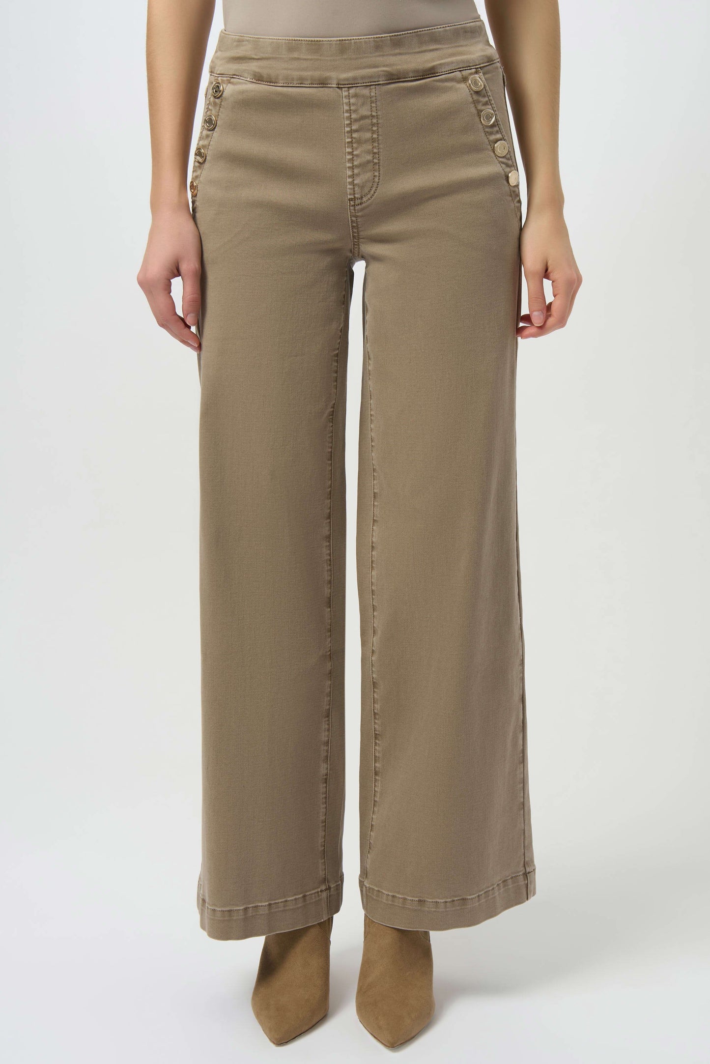 Joseph Ribkoff Classic Wide Leg Pull-On Jeans Fawn 254919