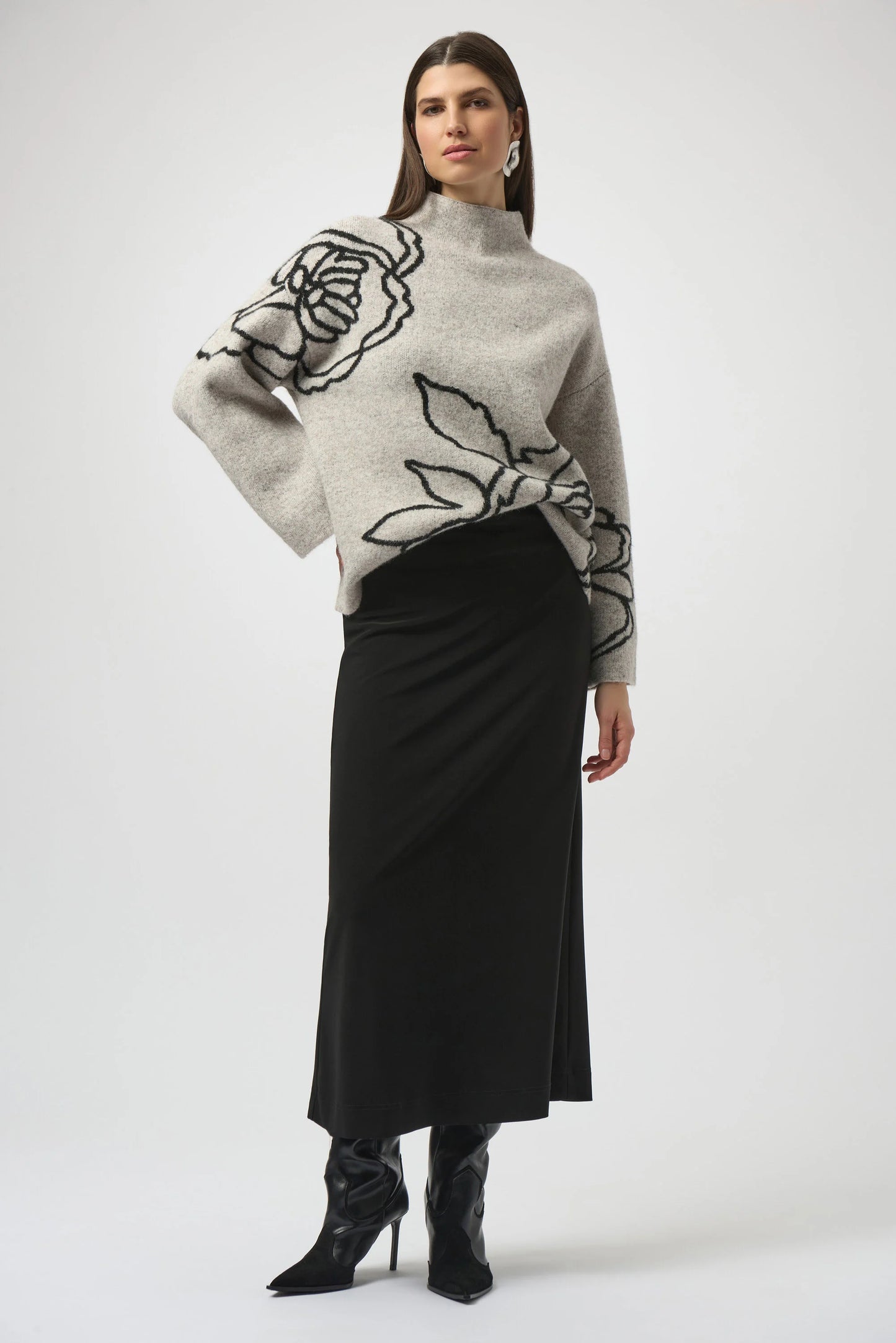 Joseph Ribkoff Silky Knit Pull-On Maxi Skirt 254018
