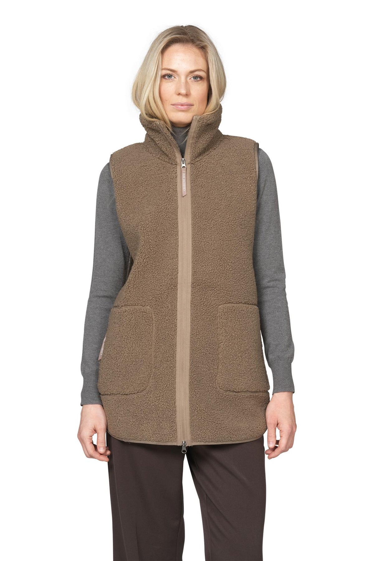 Ilse Jacobsen Fleece Vest With Zipper Greige