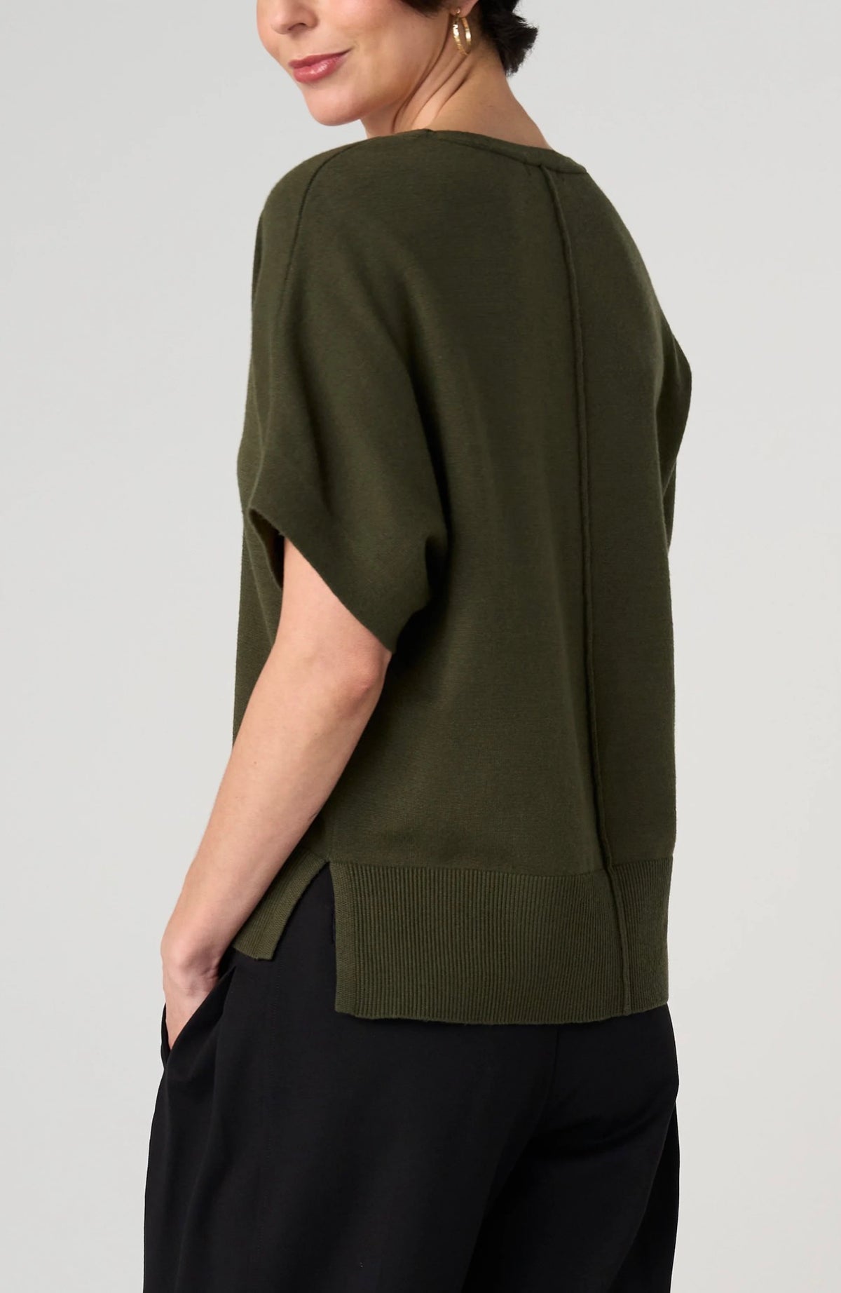 Liverpool V-Neck Dolman Sleeve Sweater Hunter Green