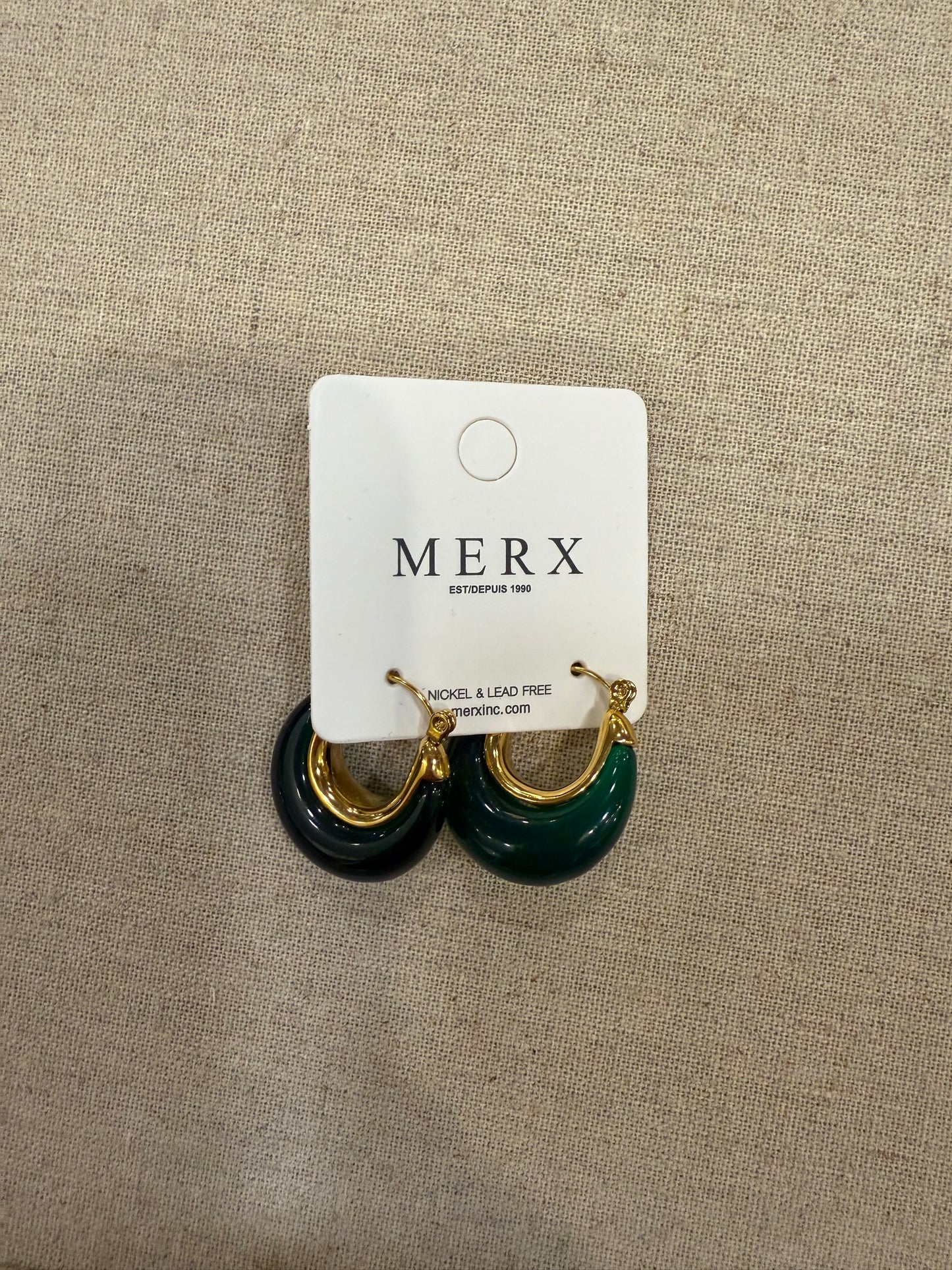 Merx Green Hoop Earrings