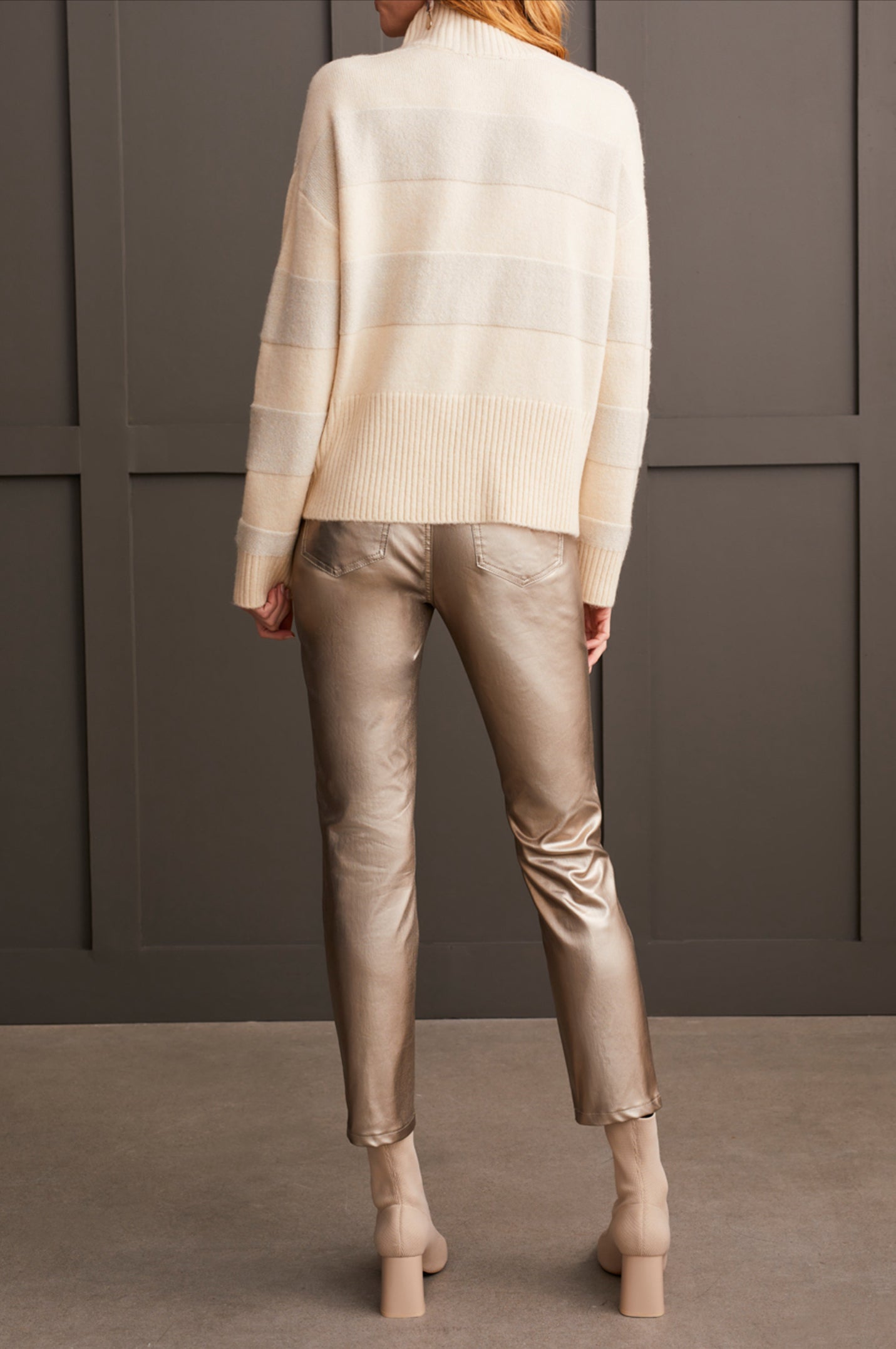 Tribal Shimmer Mockneck Sweater Moonstone