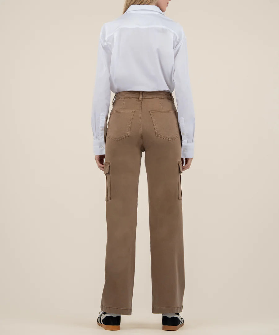 Kut Miller High Ride Wide Leg Cargo Pants Camel