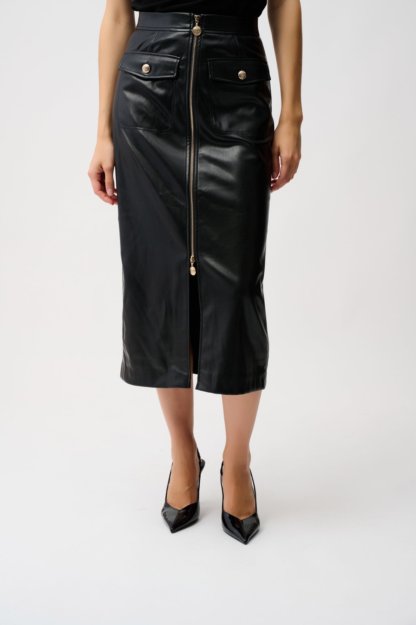 Leatherette Long Pencil Skirt
253991