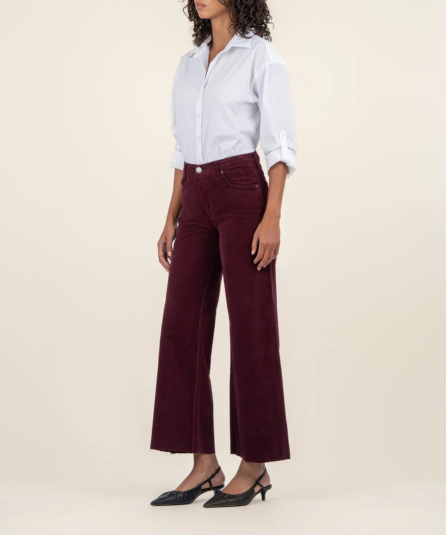 Kut Meg Wide Leg Corduroy Jeans Dark Plum