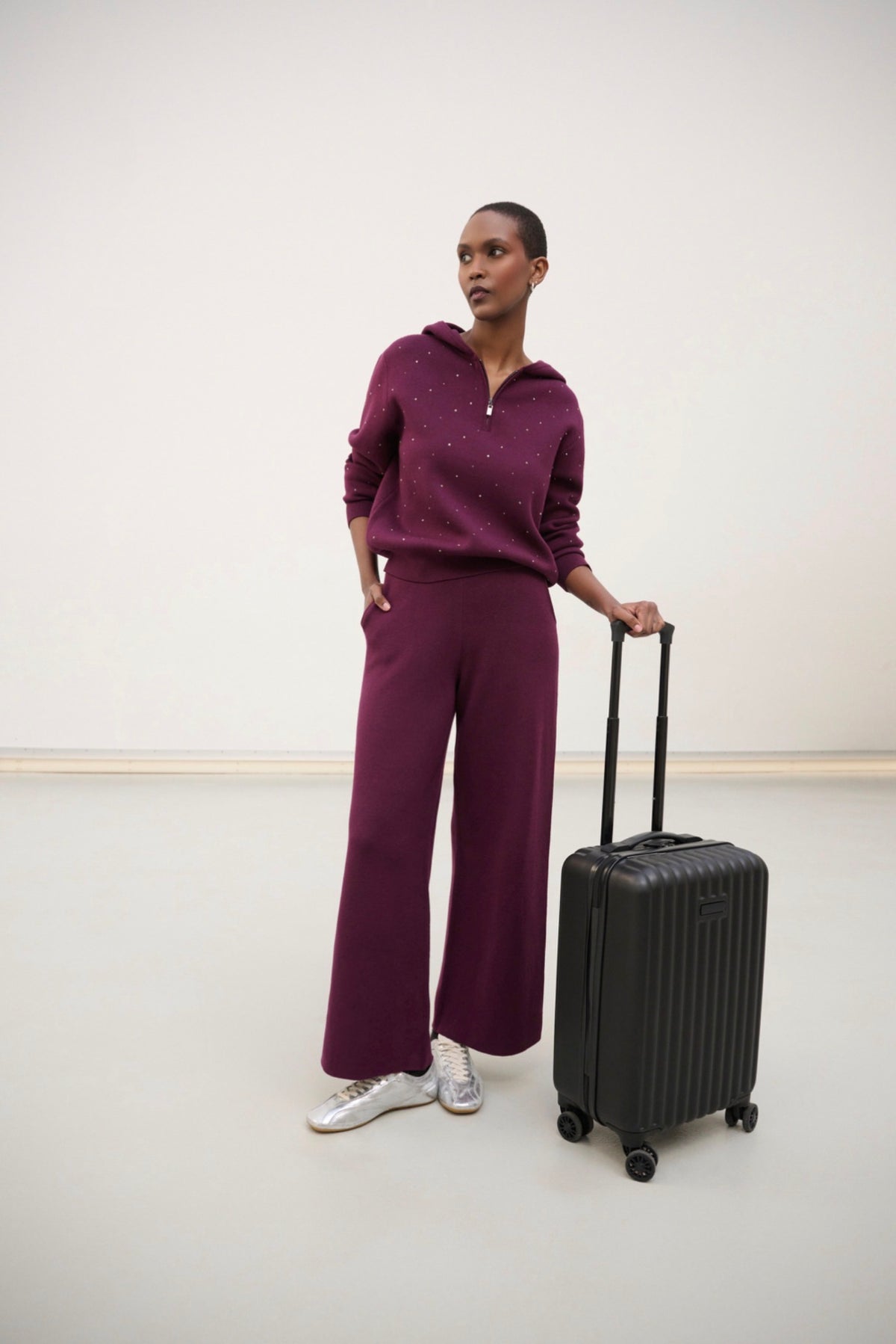 Joseph Ribkoff Drawstring Sweater Pant Elderberry 264617