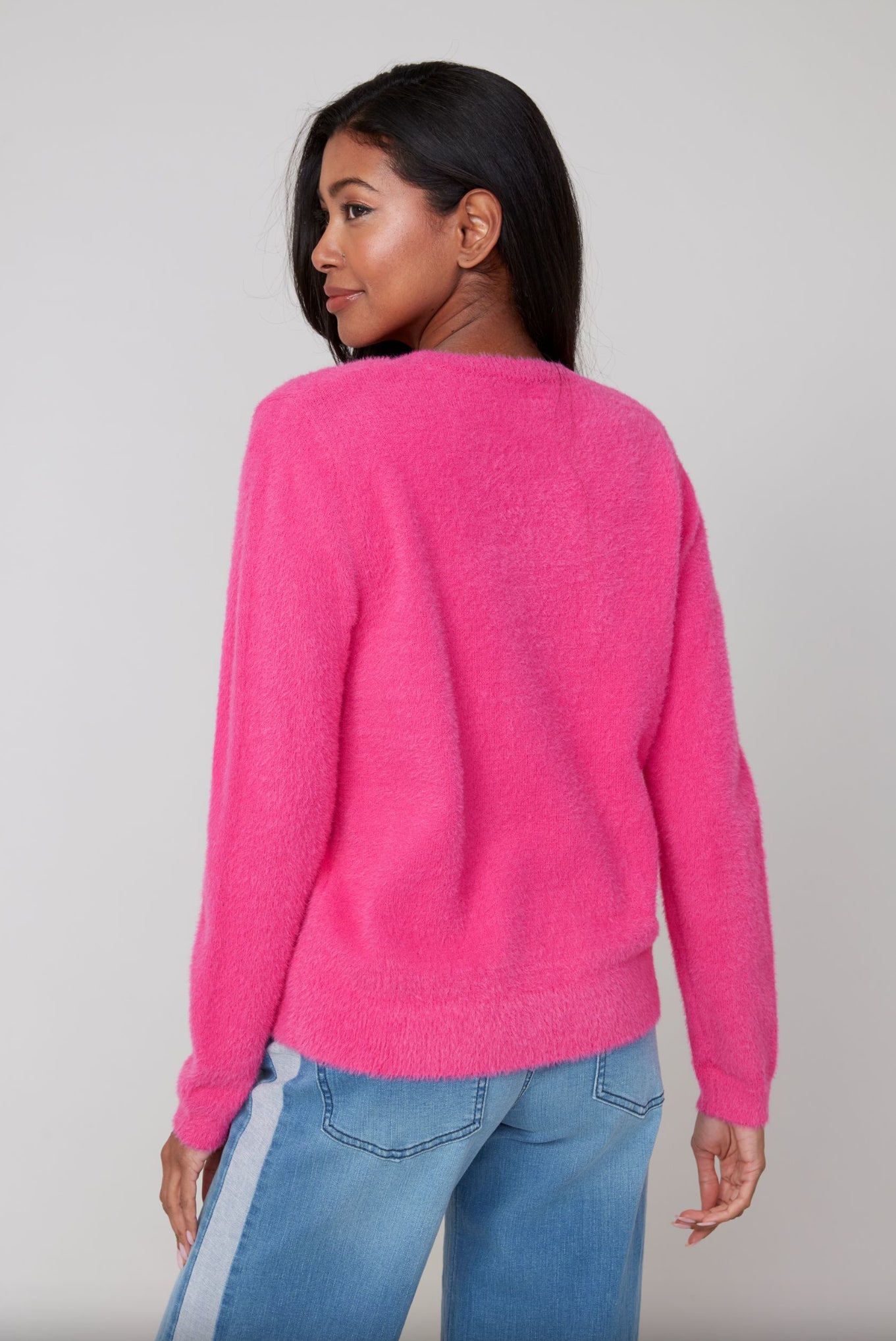 Renuar Fuzzy Knit Sweater Mulberry