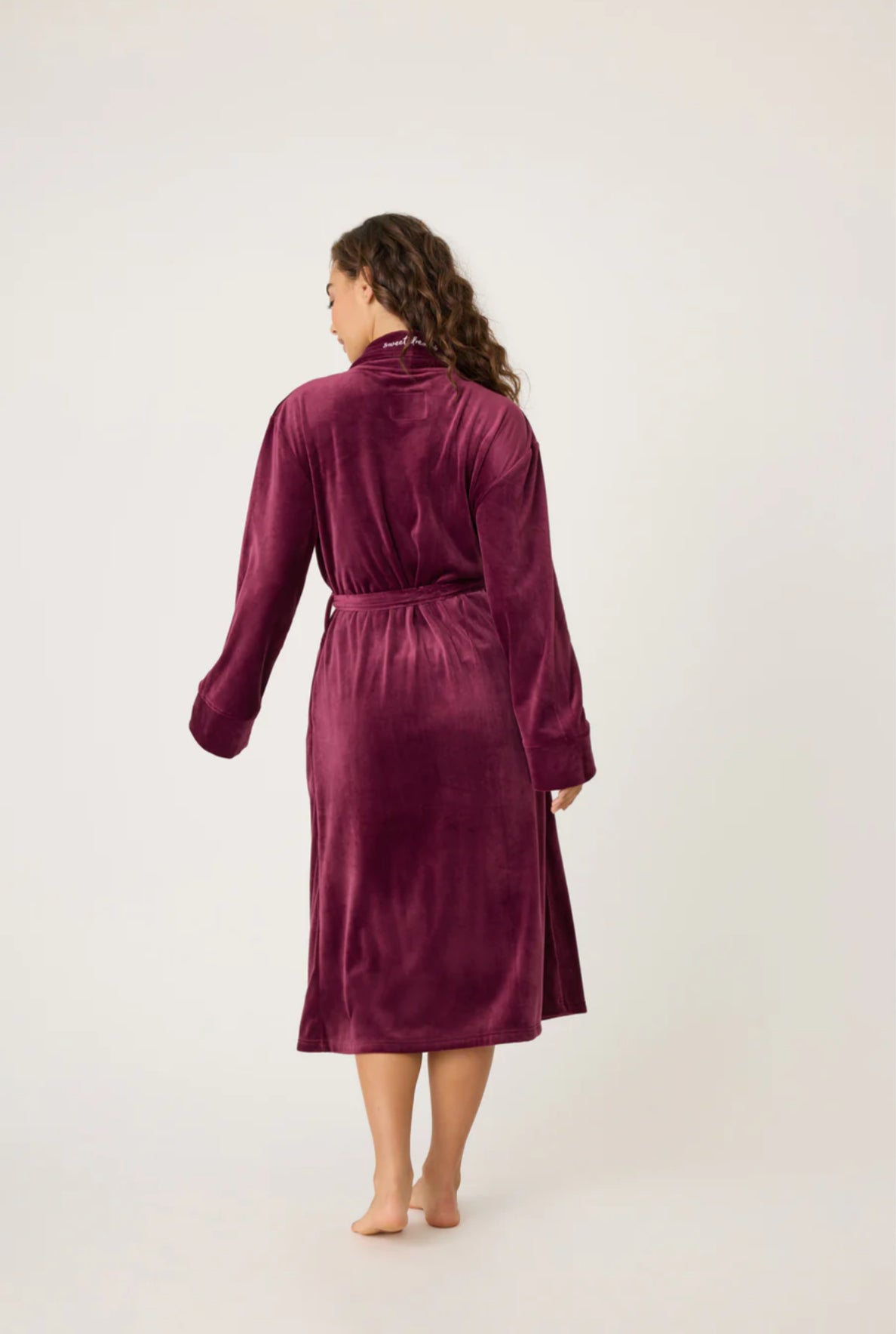 PJ Salvage Velvety Velour Robe Bordeaux