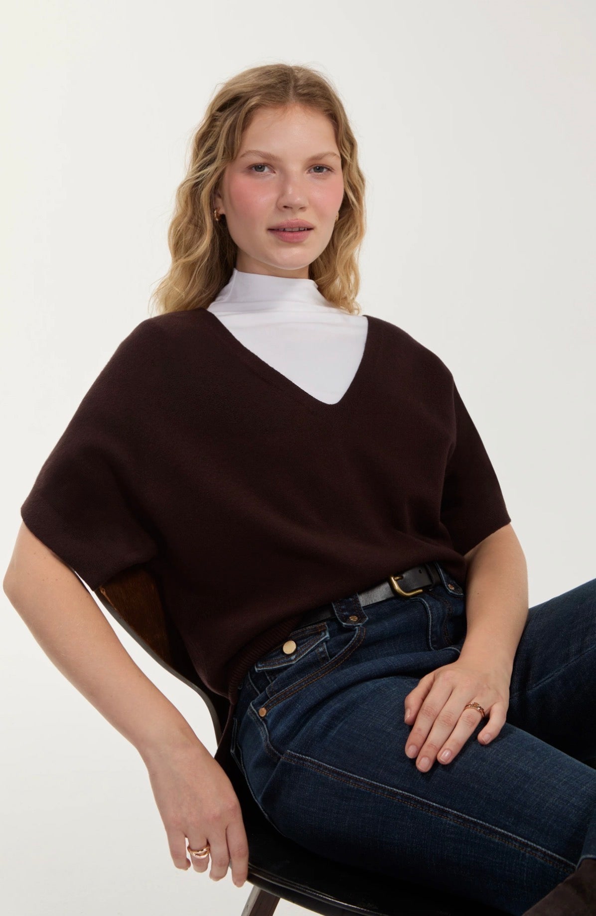 Liverpool V-Neck Dolman Sleeve Sweater Java