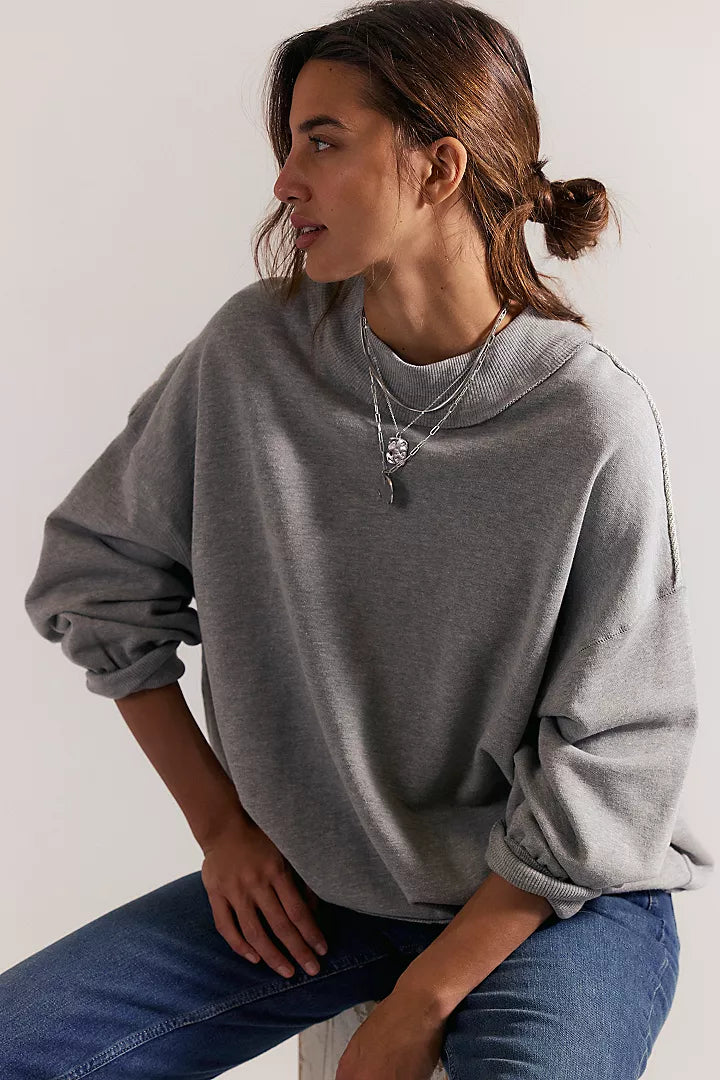 Free People Palm Springs Pullover Heather Grey