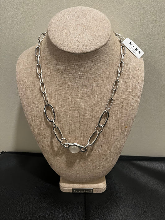 Merx Loop Pendant Silver Necklace