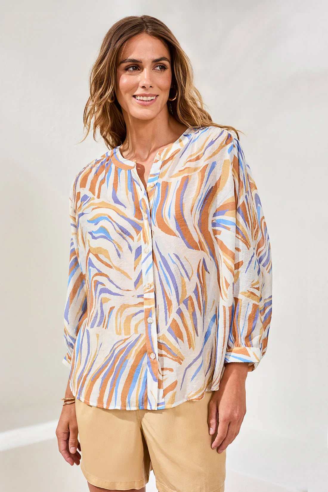 Tribal Flowy Dolman Sleeve Blouse Marina