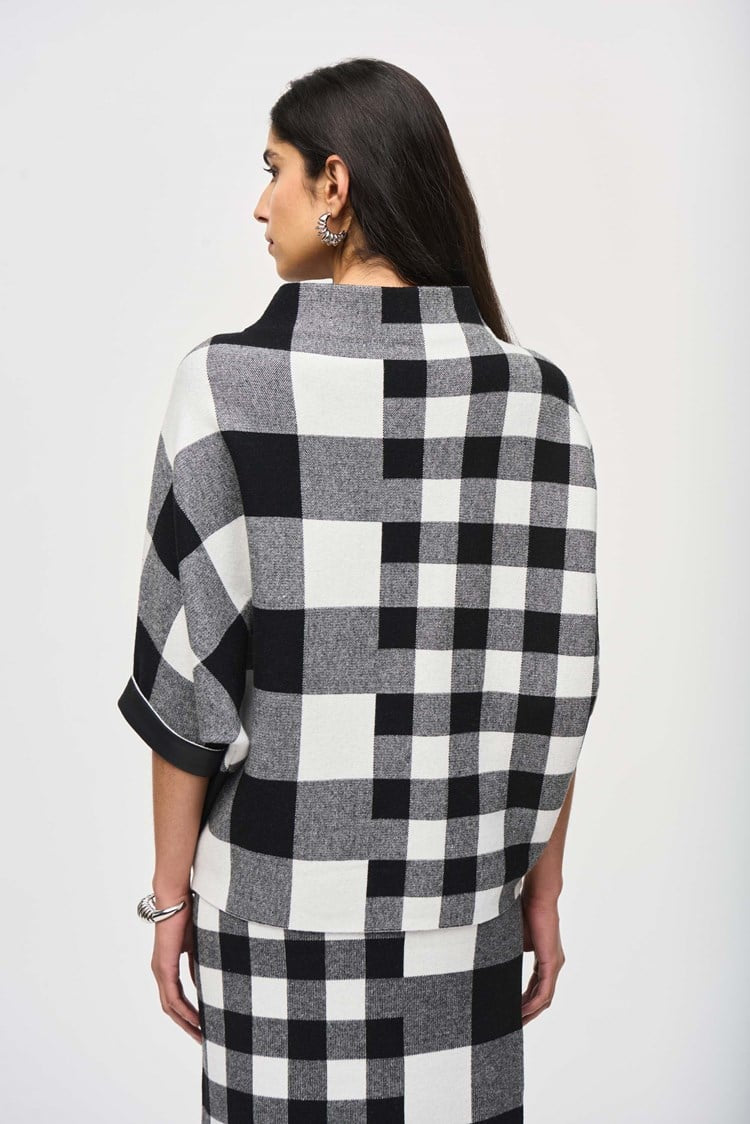 Plaid Jacquard Knit Sweater 243946