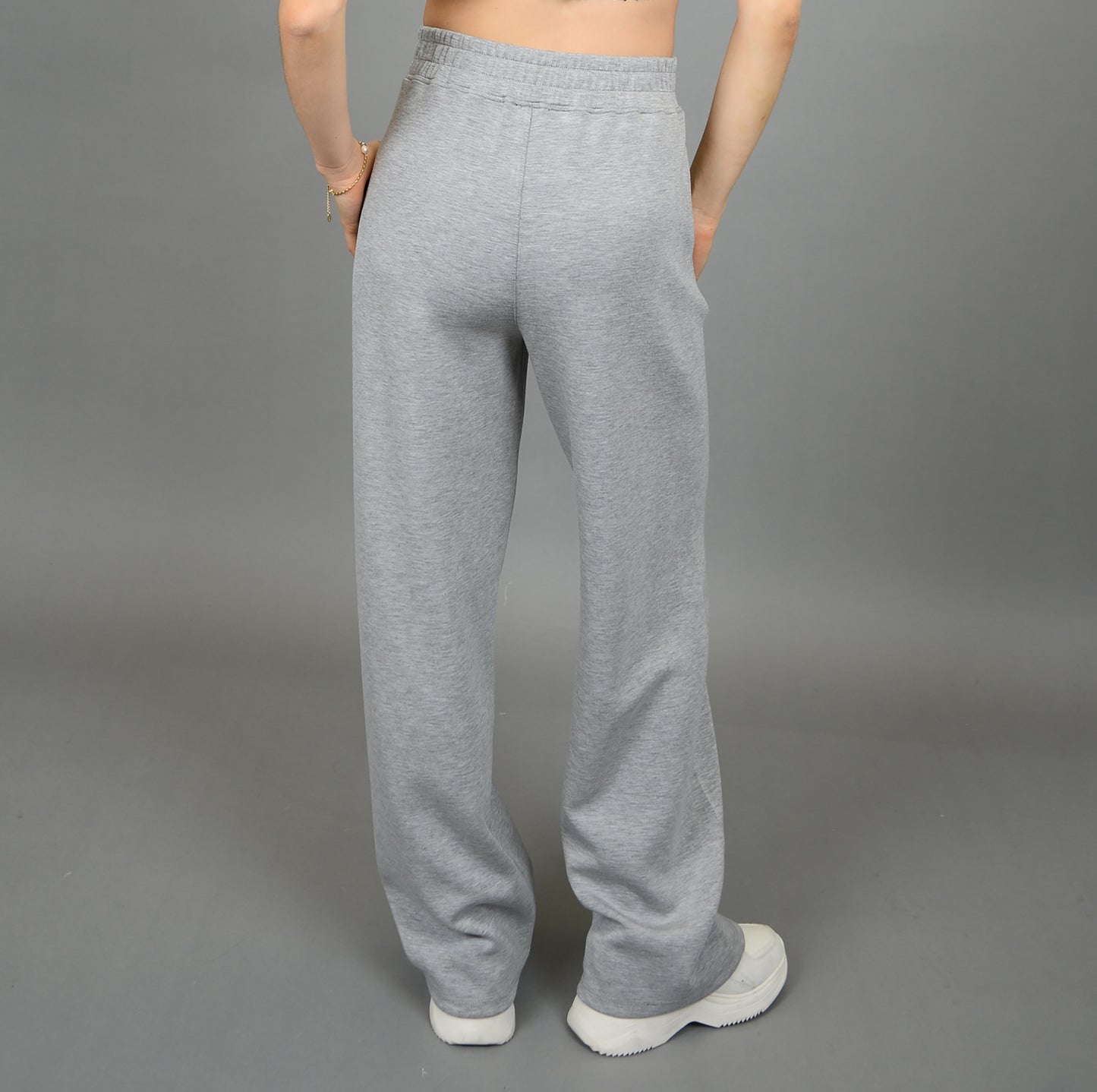 Second Skin Victoria Pull On Wide Leg Pants Heather Grey