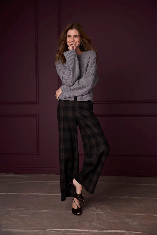 Wit & Wisdom Whitney Skyrise Wide Leg Plaid Pants