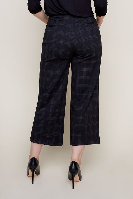 Renuar Plaid Wide Leg Crop Pants