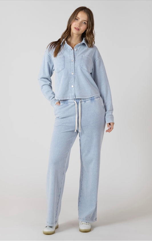 Dex Knit Lounge Pants Washed Light Blue