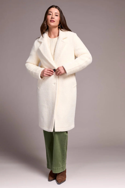 SOFT PLUSH BUTTON-FRONT COAT