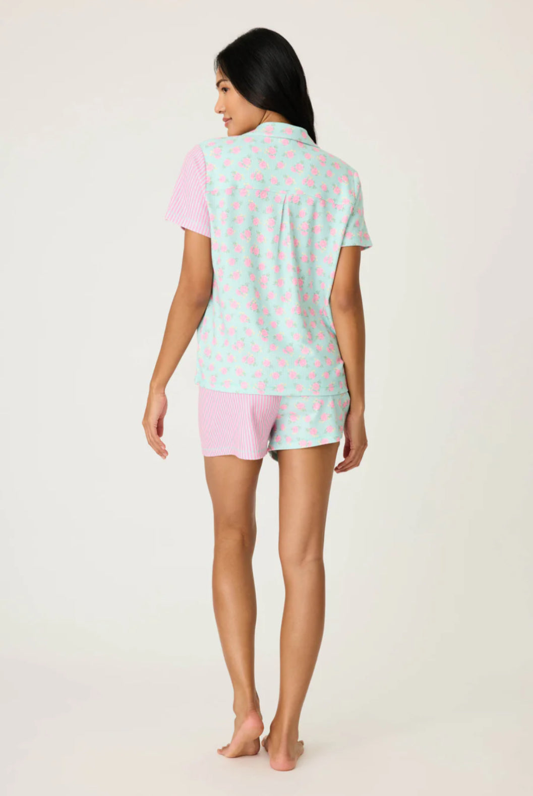 PJ Salvage Striped Secret Garden Shorts Pj Set