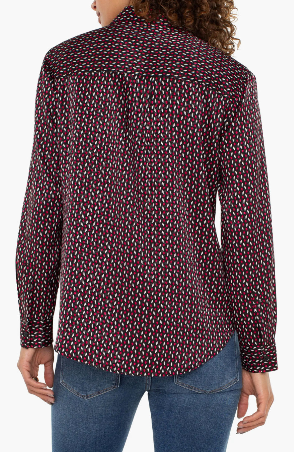 Liverpool Dotted Jacquard Button Up Blouse