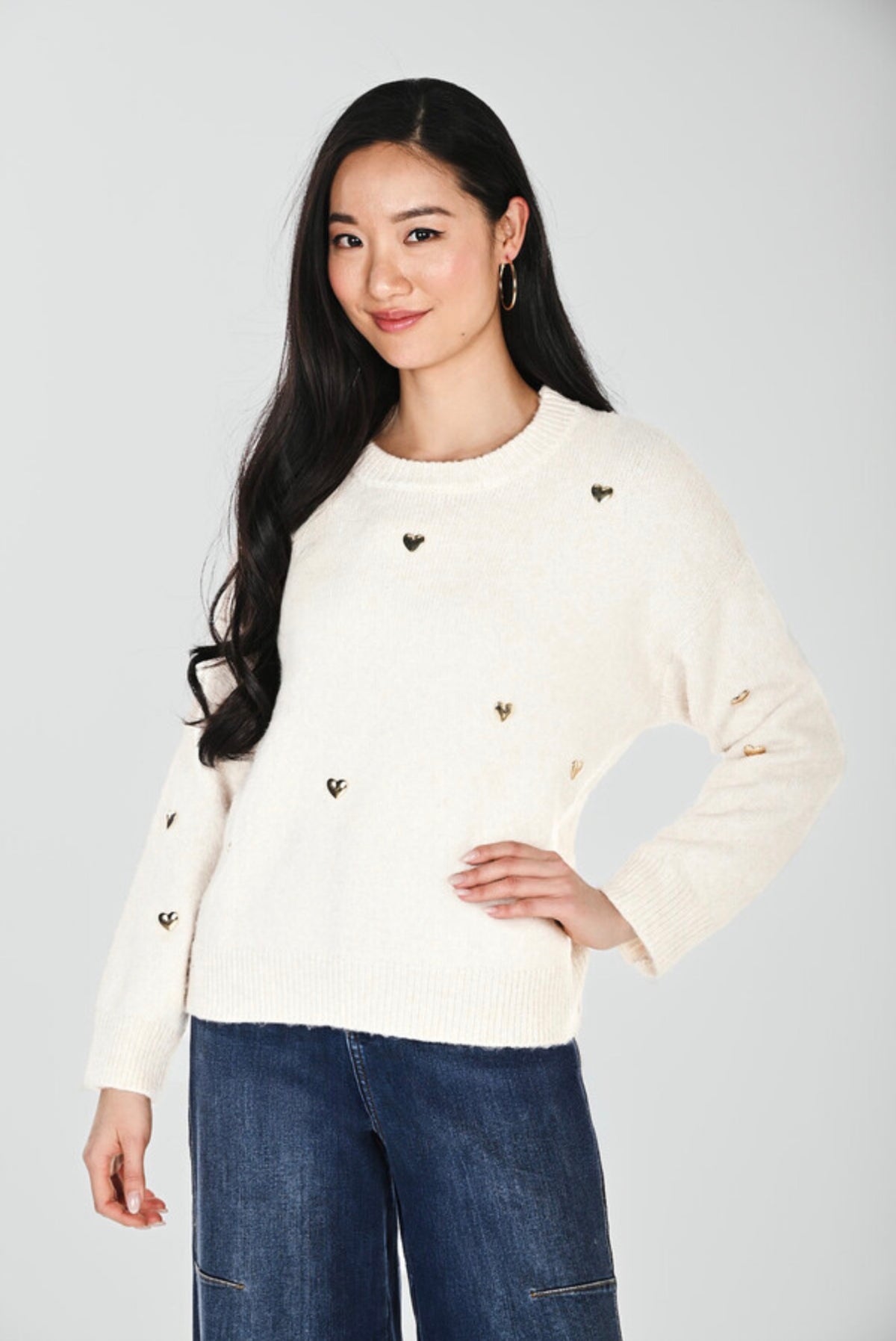 Frank Lyman Embellished Crewneck Sweater 264867