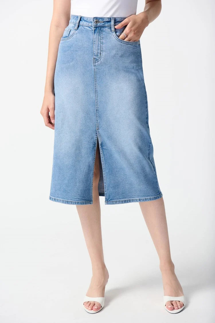 Joseph Ribkoff Denim A-Line Skirt 242919