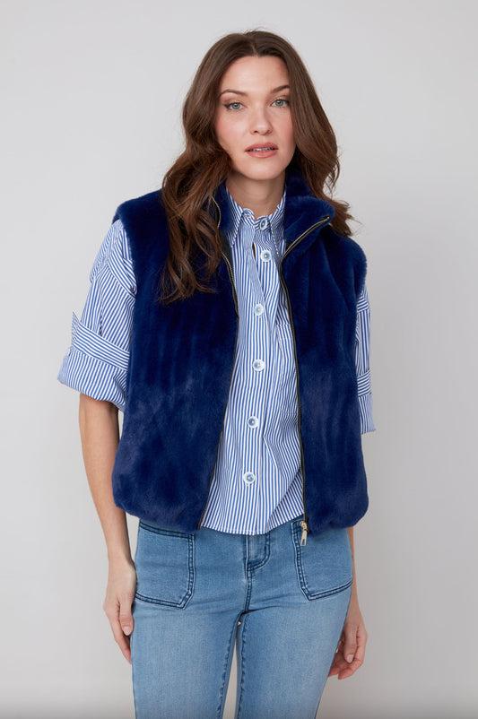 Renuar Faux Fur Vest Oxford