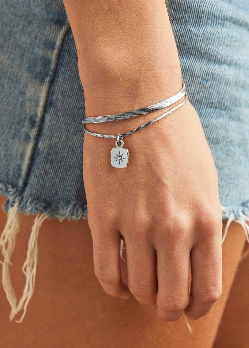 Foxy Originals Nova Starburst Adjustable Charm Bracelet Silver