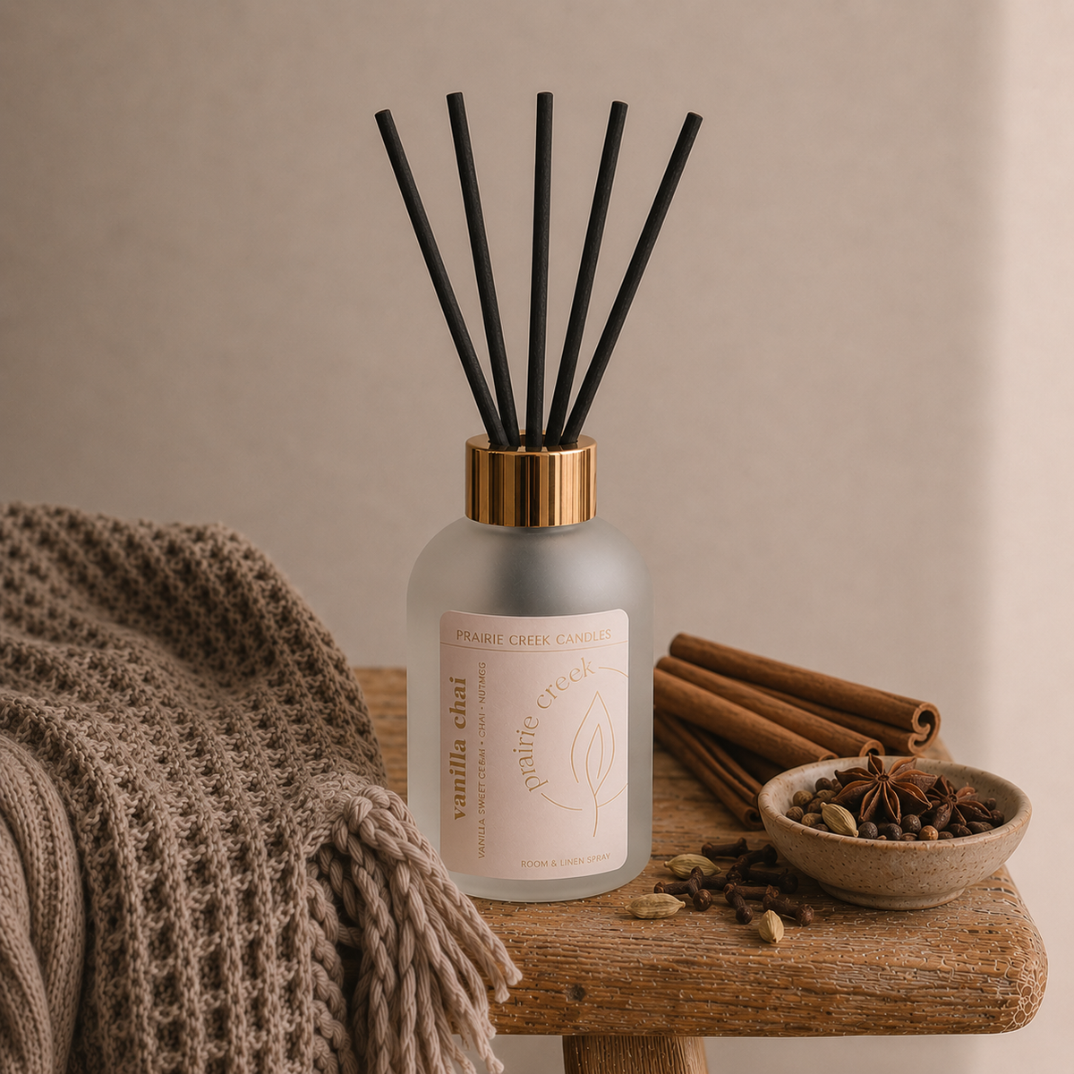 Prairie Creek Candles Vanilla Chai Reed Diffuser