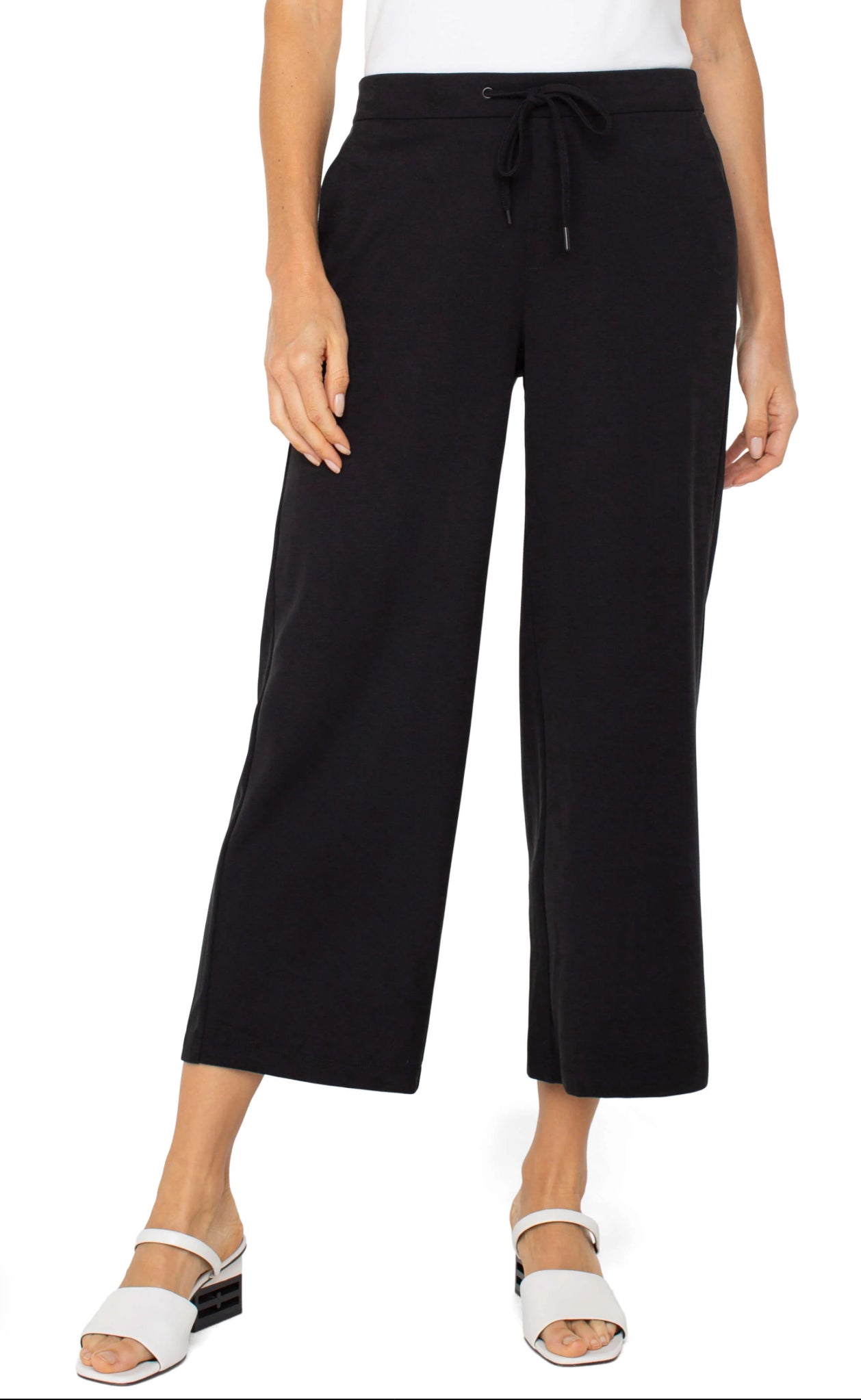 Liverpool Pull-on Wide Leg Crop Trouser