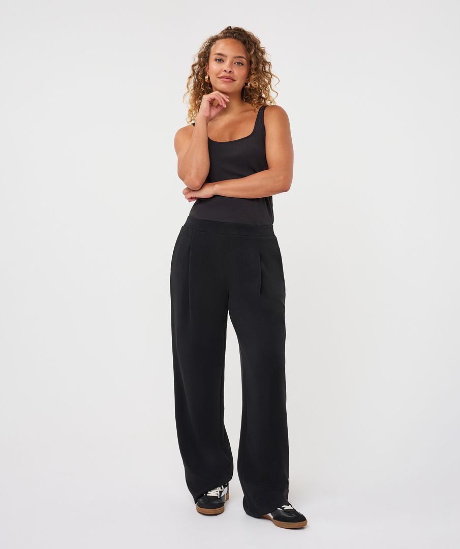Esqualo Modal Pleat Pants Black