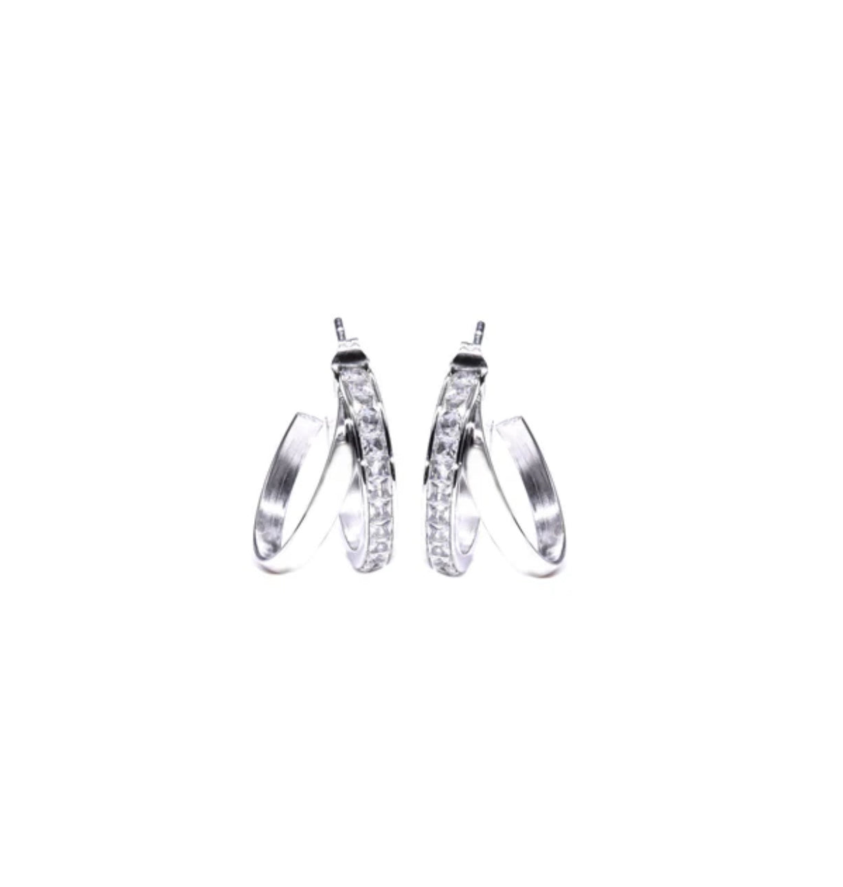 Eliasz and Ella Papillon Hoops Silver