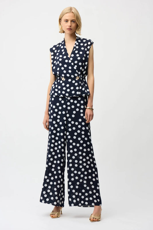 Joseph Ribkoff Polka Dot Wide Leg Pants 261305