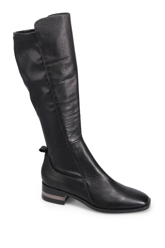 Django & Juliette Foxx Knee High Leather Boots Black