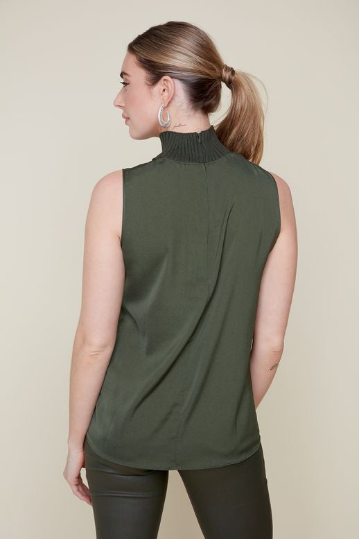 Renuar Mock Neck Tank Chive