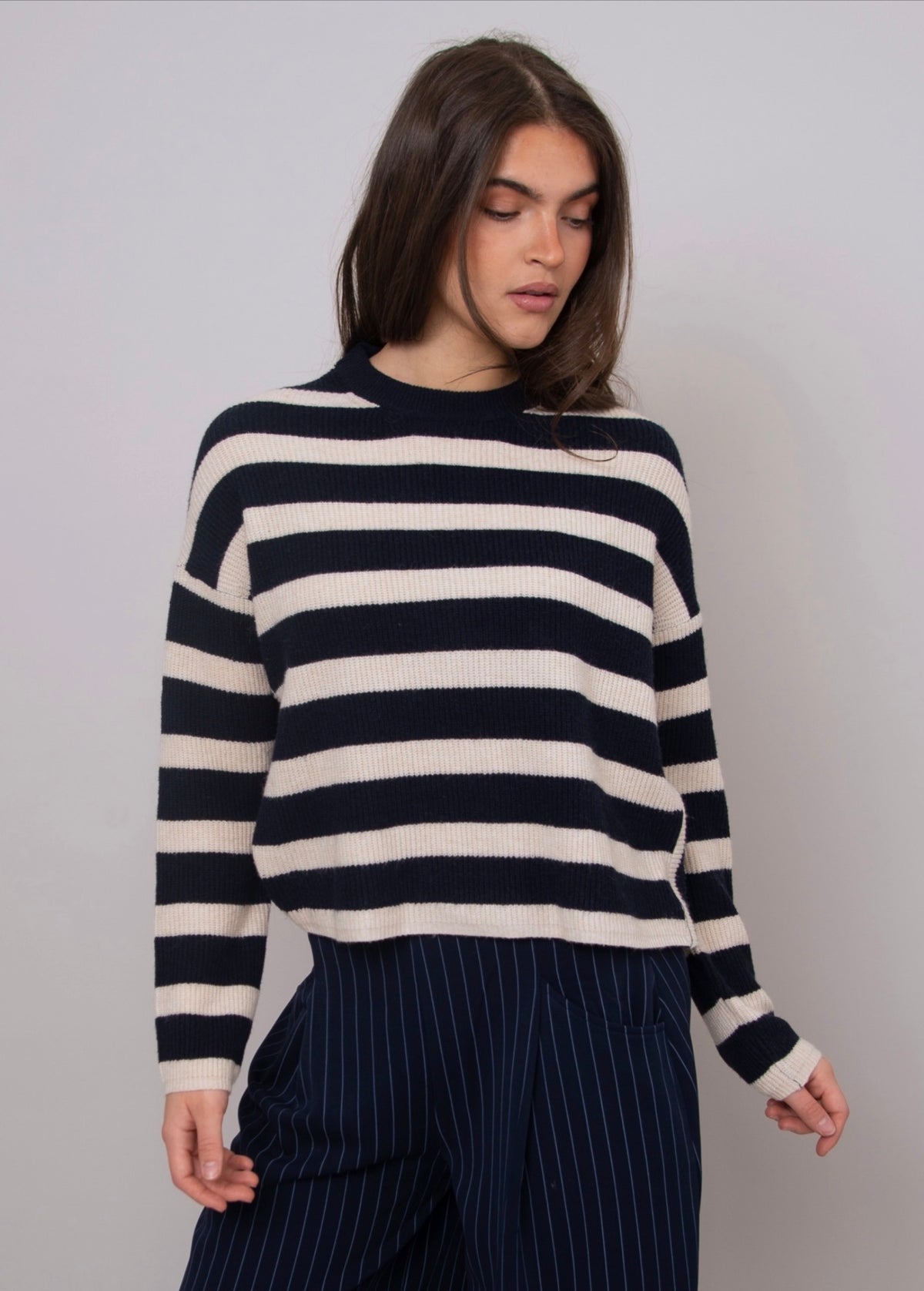 RD Style Maheen Striped Crewneck Sweater