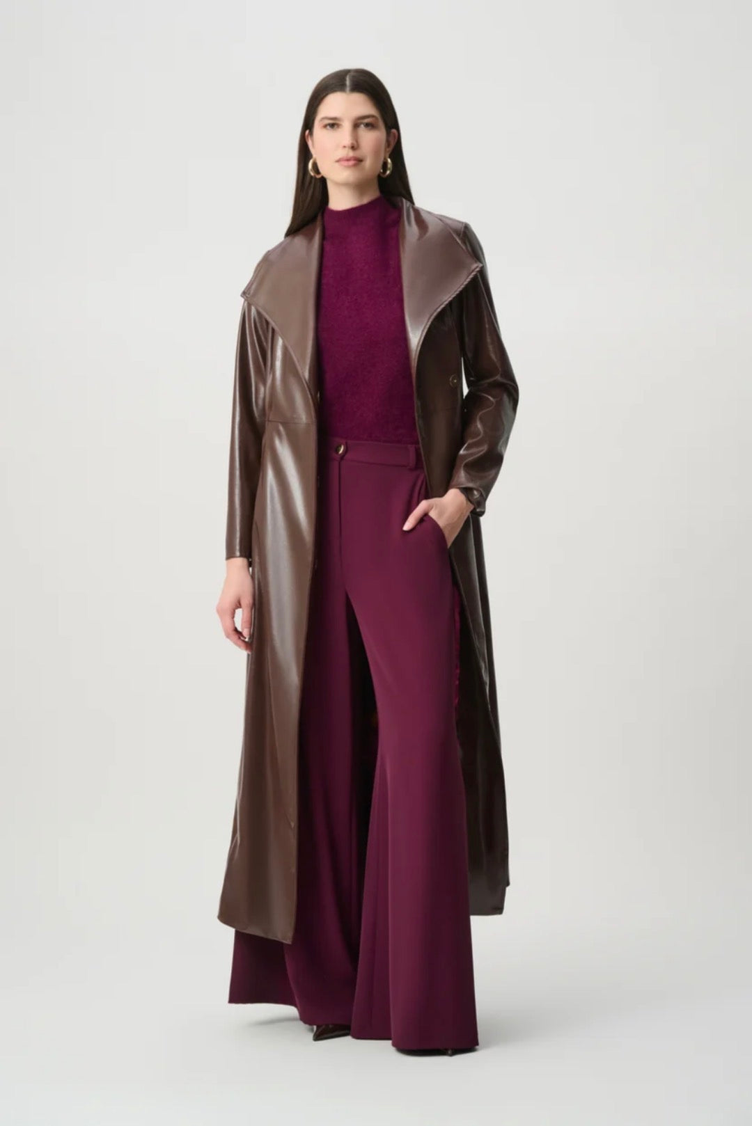 Joseph Ribkoff Edit 57 Leatherette Trench Coat