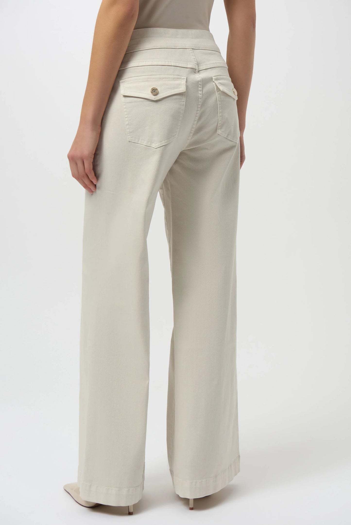 Joseph Ribkoff Classic Wide Leg Pull-On Jeans Birch 254919