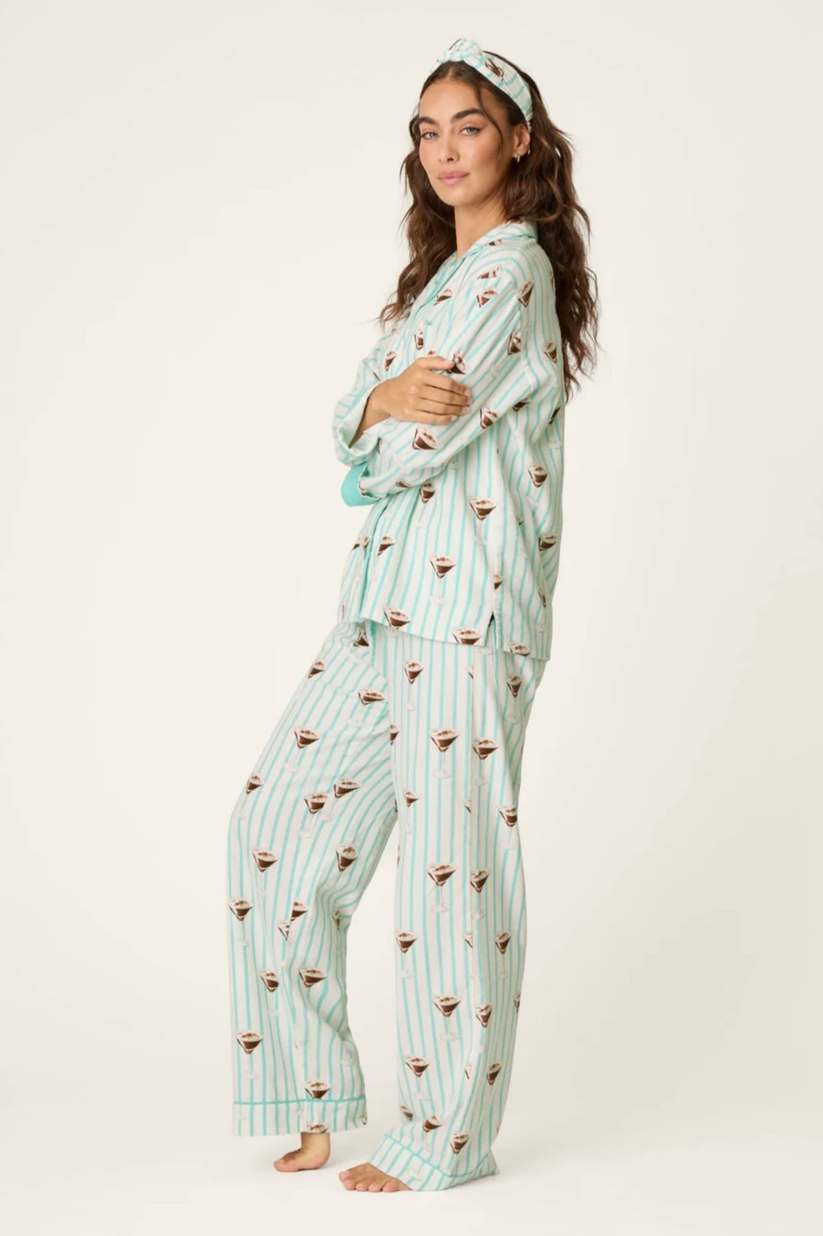 PJ Salvage Tipsy Time Flannel Pj Set
