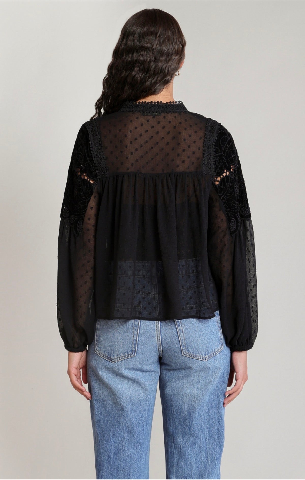 Dex Sheer Lace Blouse