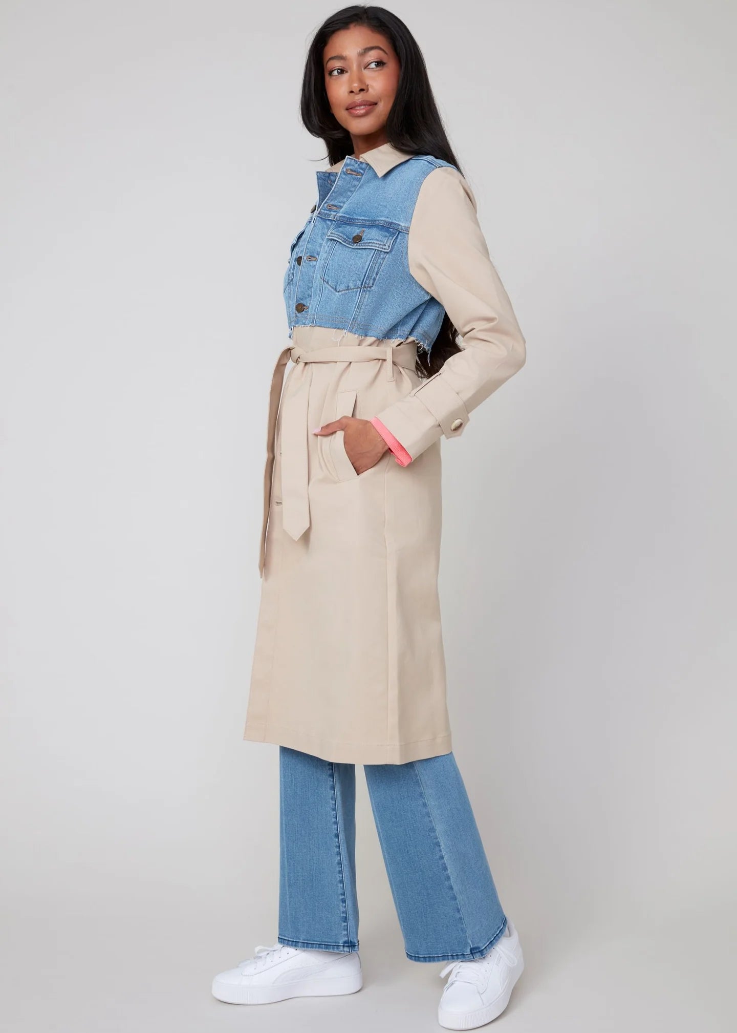 Renuar - Denim Mix Trench Coat