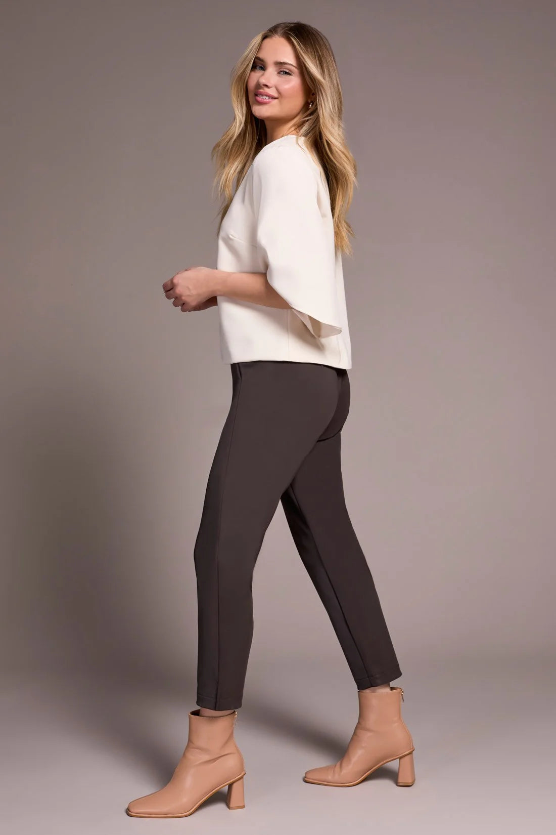 Tribal Crepe Flutter Sleeve Blouse Moonstone