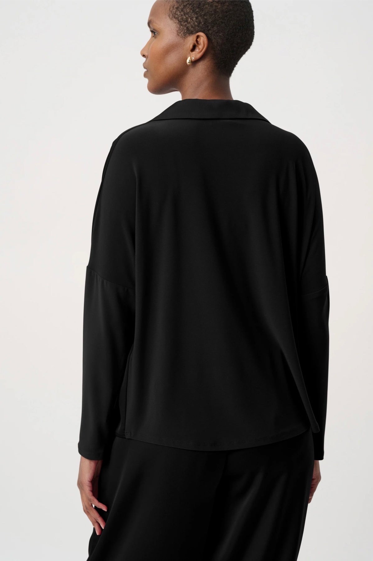Joseph Ribkoff Recycled Satin Shirt Collar Top 264085