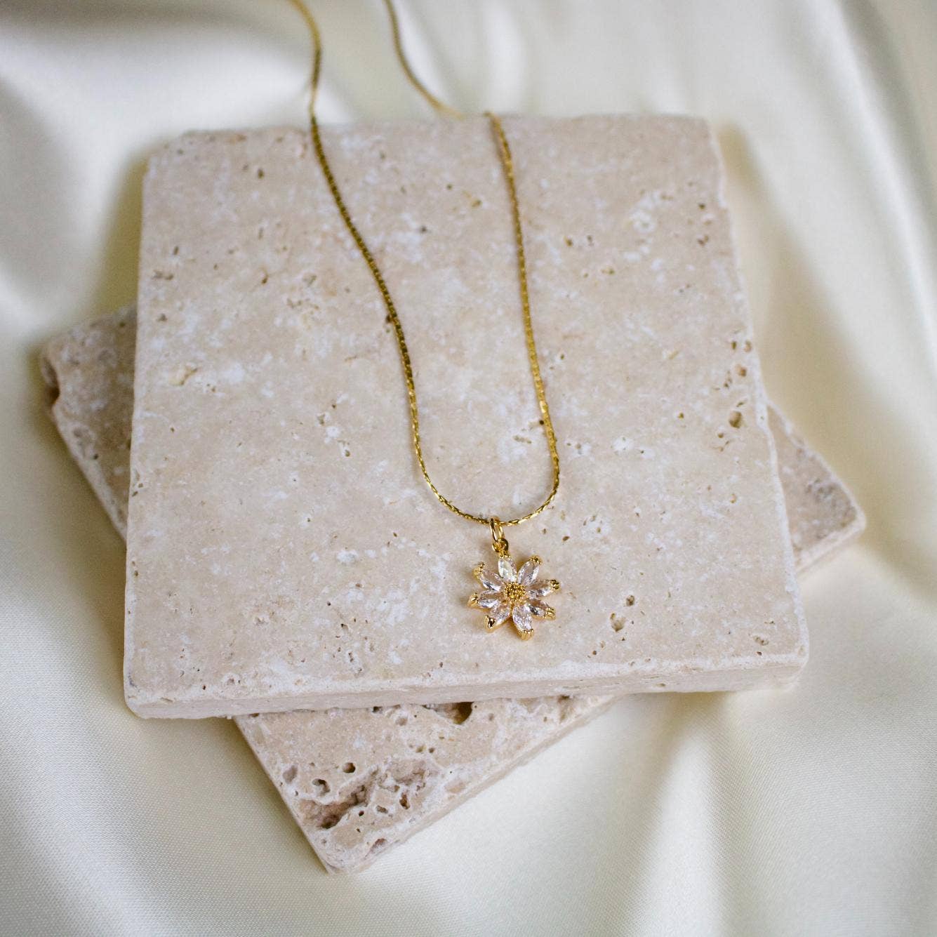 Tish Jewelry Fleur Flower Pendant Necklace