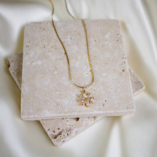 Tish Jewelry Fleur Flower Pendant Necklace