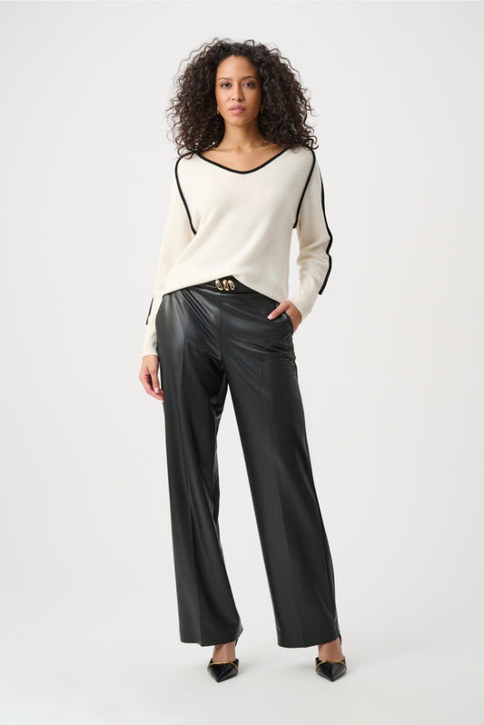 Joseph Ribkoff Leatherette Wide-Leg Pull-On Pants 263063