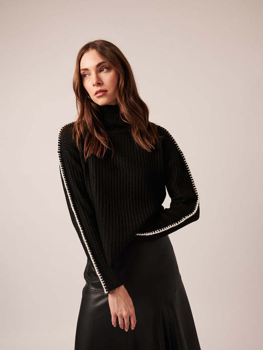 Line The Label Trinity Turtleneck Sweater Nightfall